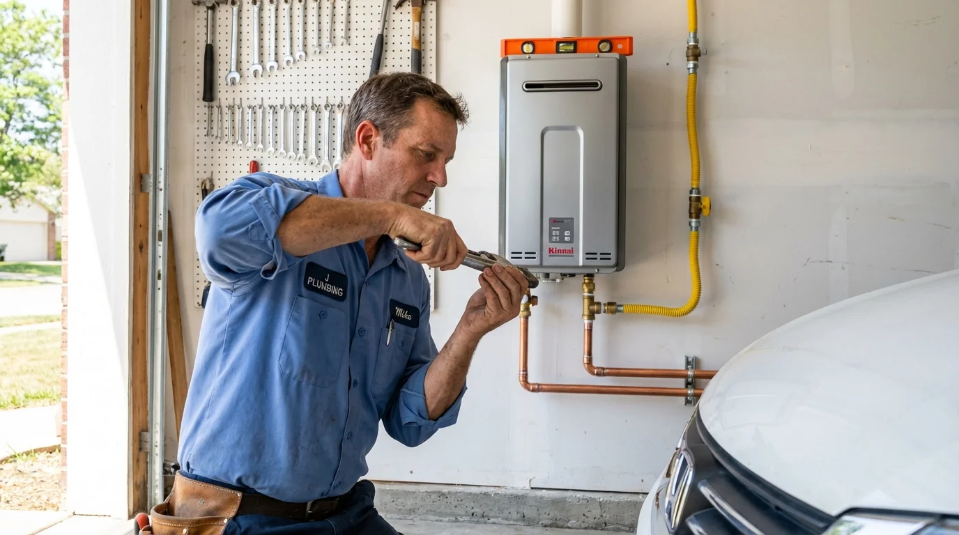 Tankless water heater installation by a Johns Plumbing LLC plumber in La Center